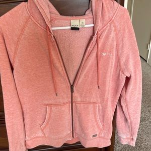 Roxy pink zip up hoodie